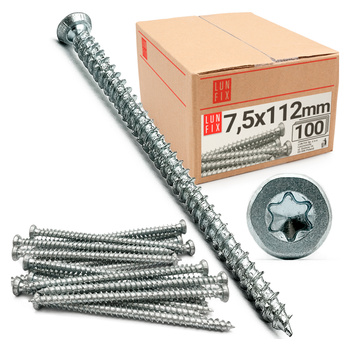 Wkręty do ościeżnic drzwi i okien 7,5x112mm ocynkowane 100szt.