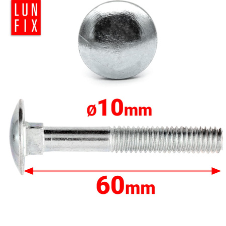 Śruby zamkowe M10x60mm ocynkowane łeb grzybkowy 1kg