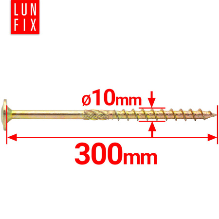 Wkręty ciesielskie talerzowe 10x300 do drewna WKCP 1szt.
