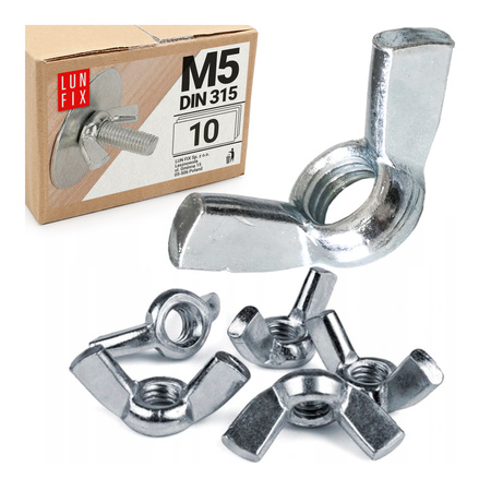 Nakrętka motylkowa M5 DIN315 ocynkowana 10szt.