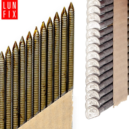 Gwoździe do gwoździarki 50mm 2,8x50 2 cale pierścieniowe na papierze czarne 4000szt.