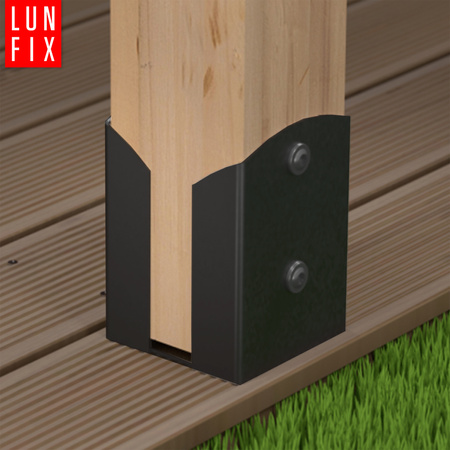 Podstawa słupa czarna przykręcana 101x150x2,5 kotwa