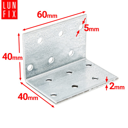 Kątownik montażowy 40x40x60x2 KM2 10szt.