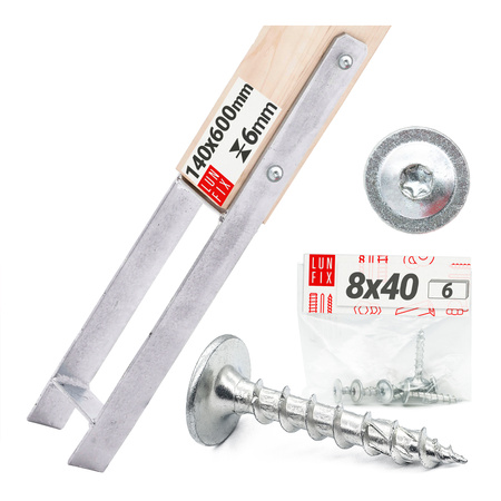 Zestaw podstawa słupa typ H 140mm + wkręty