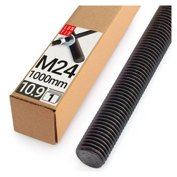 Pręt gwintowany szpilka M24 czarny 1000 mm klasa 10.9 1szt.