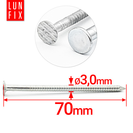 Gwoździe pierścieniowe 3x70 mm ocynkowane 5kg