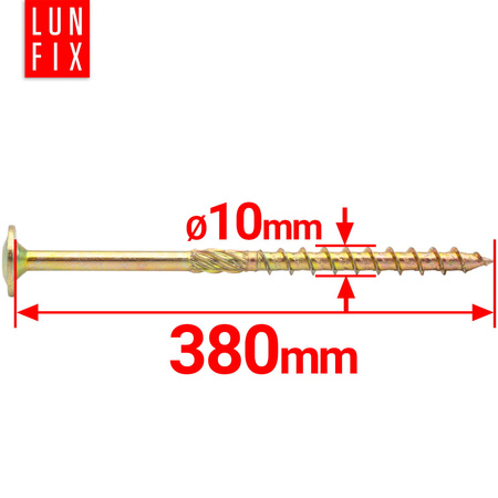Wkręty ciesielskie talerzowe 10x380 do drewna WKCP 1szt.