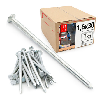 Gwoździe budowlane 1,6x30 mm ocynkowane 1kg