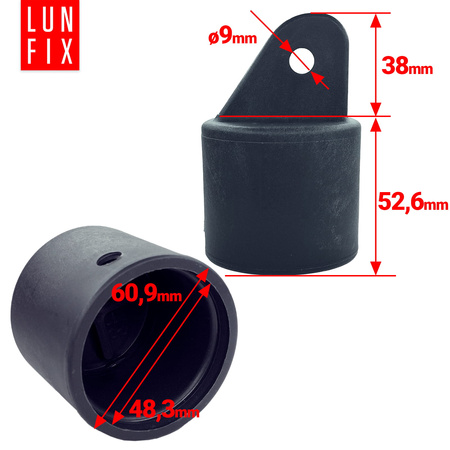 Nasadka wspornik słupa podporowego fi48mm grafit