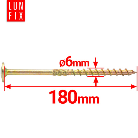 Wkręty ciesielskie talerzowe 6x180 do drewna WKCP 50szt.