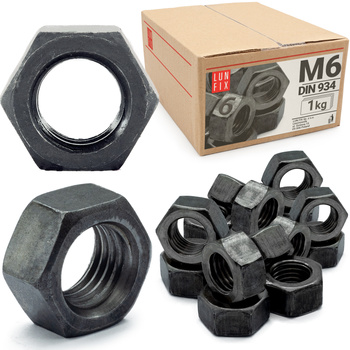 Nakrętka sześciokątna M6 DIN 934 klasa 6 czarna 1kg