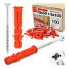 Kołki rozporowe 10x50 mm z wkrętem z łbem stożkowym 6x100 mm 100szt.