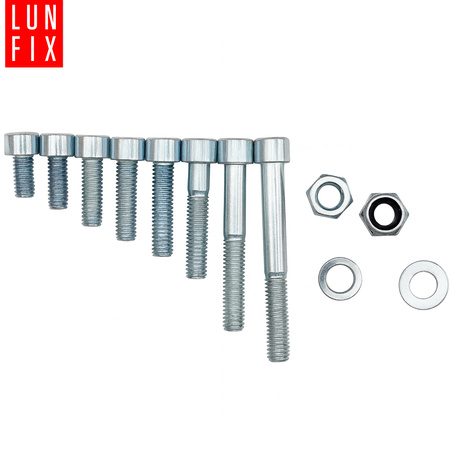 Śruby imbusowe nakrętki podkładki 390szt. M10 ocynkowane