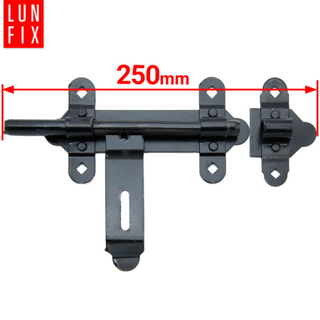 Zasuwa bramowa 250mm do bram drzwi czarna ZR2 1szt.