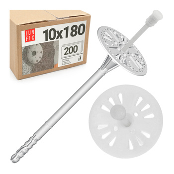 Kołki do styropianu 180 mm z trzpieniem 200szt.