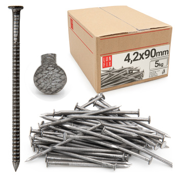 Gwoździe pierścieniowe 4,2x90 mm 3,5" ciesielskie czarne 5kg