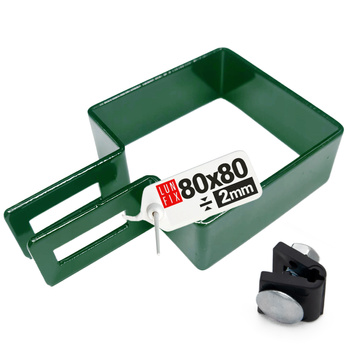 Obejma końcowa początkowa 80x80 mm końcowa zielona komplet