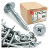 Wkręty samogwintujące 4,2x25mm z łbem podkładkowym do metalu WPC 100szt.