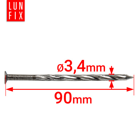 Gwoździe skrecane 3,4x90 mm 3,5" czarne 5kg