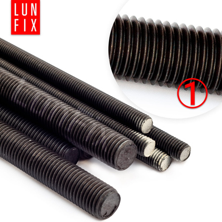 Pręt gwintowany szpilka M24 czarny 1000 mm klasa 10.9 1szt.