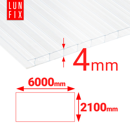 Poliwęglan komorowy 4mm bezbarwny 2,1x6m w rolce