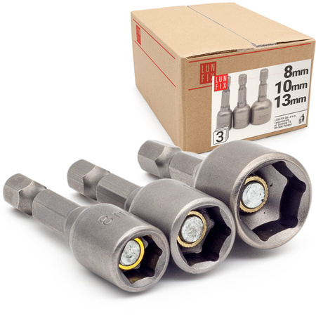 Bit końcówka magnetyczna nasadka 8/10/13mm 1/4"