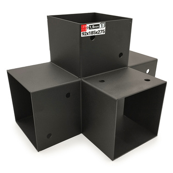 Łącznik belki kwadratowy X 90x90mm wspornik do kantówek 4 końce