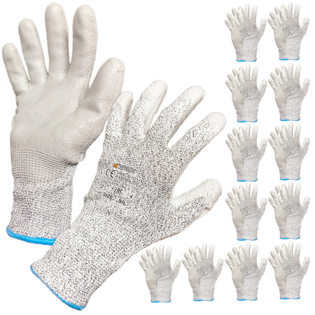 Rękawice robocze antyprzecięciowe bardzo mocne 10 XL 12szt.