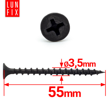 Wkręty do płyt gipsowych g-k 3,5x55 do drewna KGD 1kg