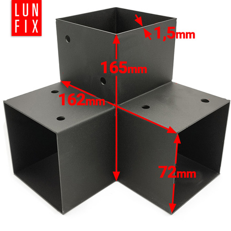 Łącznik belki kwadratowy Y 70x70mm wspornik do kantówek 3 końce