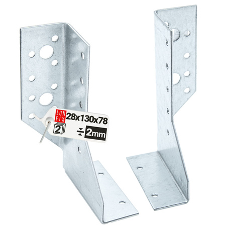 Wieszak belki 28x130 mm dzielony łącznik PRAWY + LEWY