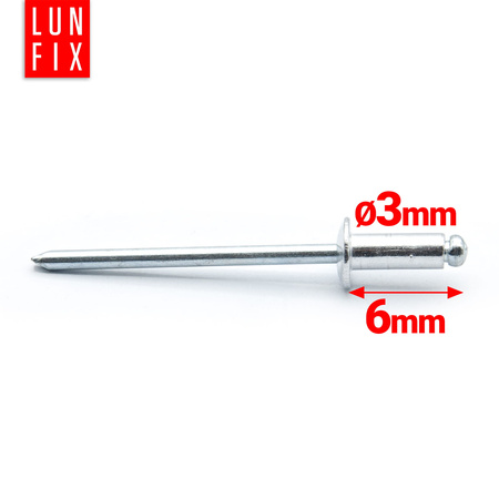 Nity zrywalne 3x6mm aluminiowo-stalowe 50szt.