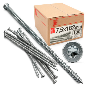 Wkręty do ościeżnic drzwi i okien 7,5x182mm ocynkowane 100szt.