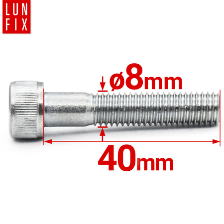Śruby imbusowe M8x40 ocynkowane DIN912 klasa 8.8 1kg