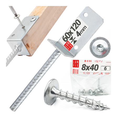 Zestaw podstawa typu L z wkrętami