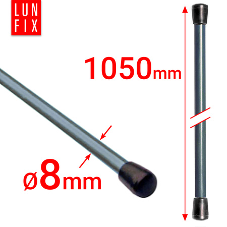 Pręt naciągowy fi8x1050 grafitowy PCV