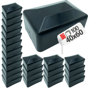 Nasadka na słupek 40x60 mm czarna daszek 100szt.