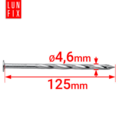Gwoździe skręcane 4,6x125 mm 5cali ocynkowane 5kg