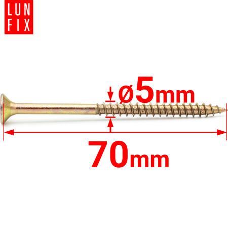 Wkręty uniwersalne 5x70 hartowane ocynkowane KDH 200szt.