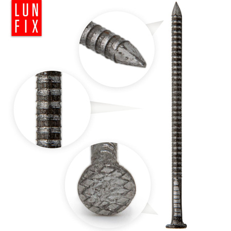 Gwoździe pierścieniowe 3,1x80 mm 3 cale ciesielskie czarne 5kg