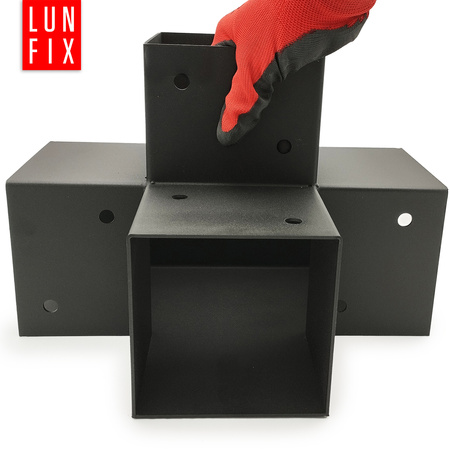 Zestaw łącznik kantówki 9x9cm kształt X z wkrętami 8x40 mm