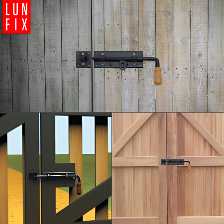 Zasuwa ryglowa 280x80mm drzwi garażu LEWA czarna WRK280