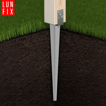 Zestaw podstawa słupa wbijana regulowana + wkręty