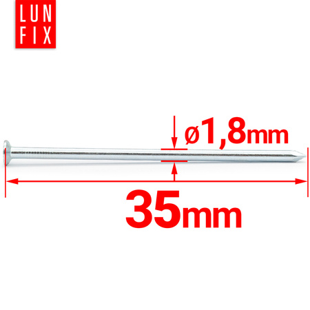 Gwoździe budowlane 1,8x35 mm ocynkowane 1kg