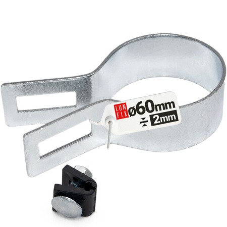 Obejma końcowa początkowa fi60 mm srebrna komplet