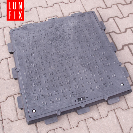 Właz do studni, klapa, pokrywa, studzienka, do szamba, 60x60 cm, Czarny 1,5t