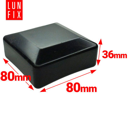 Nasadka na słupek 80x80 mm czarna daszek 10szt.