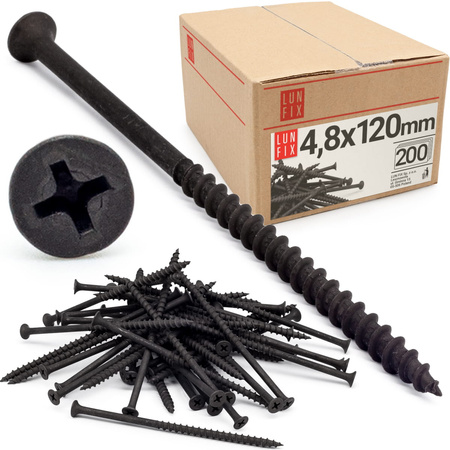 Wkręty do płyt gipsowych g-k 4,8x120 do drewna KSGD 200 szt.