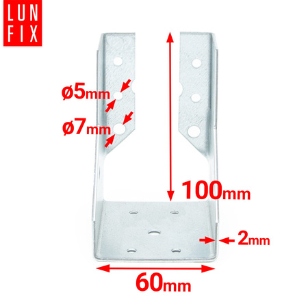 Wieszak belki 60x100x2 mm dzielony łącznik