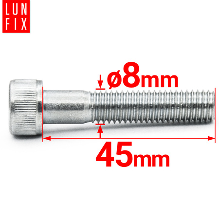 Śruby imbusowe M8x45 ocynkowane DIN912 klasa 8.8 1kg